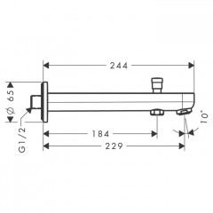 Hansgrohe Metris S Излив для ванны 228 мм, цвет: хром