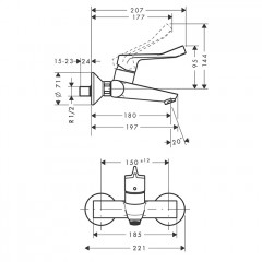 Hansgrohe Focus Смеситель для раковины, настенный, цвет: хром