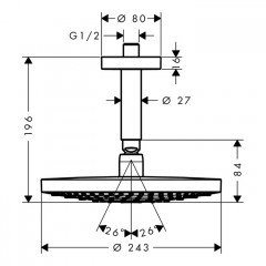 Hansgrohe Raindance Select S 240 Верхний душ Ø24,3см, цвет: хром