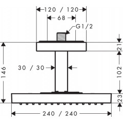 Axor ShowerCollection Верхний душ, 24x24 см, потолочное подсоединение, цвет: хром