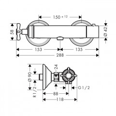 Axor Montreux, Термостат для душа, ВМ, цвет: никель шлифованный
