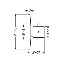 Axor Starck, Термостат Highflow, СМ, внешняя часть, цвет: хром