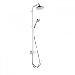 Hansgrohe Croma Душевая система Showerpipe: верхний душ 220 1jet, ручной душ, штанга для душа, держатель, цвет: хром