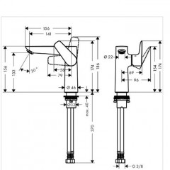Hansgrohe Talis E Смеситель для душа 150, однорычажный, без сливного гарнитура, цвет: хром