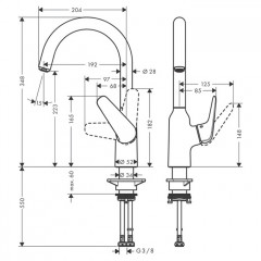 Hansgrohe Focus Смеситель для раковины, на 1 отв., цвет: сталь