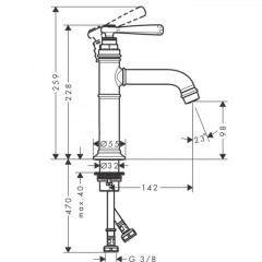 Axor Montreux Однорычажный смеситель для раковины, на 1 отв. цвет: хром