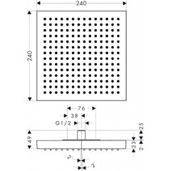 Axor ShowerCollection Верхний душ, 24x24 см, цвет: хром