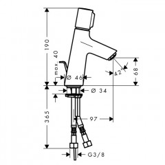 Hansgrohe Talis Select S, Смеситель для раковины, с донным клапаном, Цвет: Хром