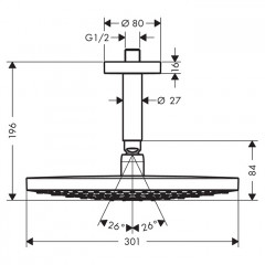 Hansgrohe Raindance Select S 300 Верхний душ Ø30,1см, цвет: хром