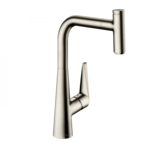 Hansgrohe Metris Смеситель для кухни на 1 отв, поворотный и выдвижной излив 2jet, цвет: сталь