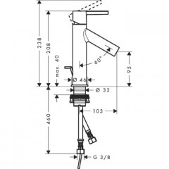 Axor Starck Однорычажный смеситель для раковины с ручкой, цвет: хром