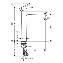 Hansgrohe Talis E Смеситель для раковины 240, однорычажный, без сливного гарнитура, цвет: хром