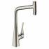 Hansgrohe Metris M71 Смеситель для кухни, на 1 отв, поворотный излив: 23.5см с вытяжным душем, 2jet, h: 33.3см, sBox, цвет: нержавейка
