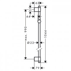 Hansgrohe Unica Comfort Душевая штанга, настенная, 105см., цвет: хром