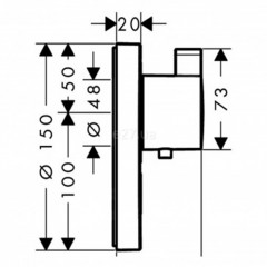 Hansgrohe ShowerSelect S Highflow Термостат для душа, внешняя часть, цвет: хром