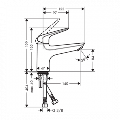 Hansgrohe Novus Однорычажный смеситель для ванны Monotrou, хром