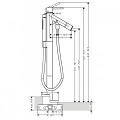 Axor Starck Однорычажный смеситель для ванн напольный, внешняя часть, цвет: хром