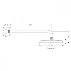Hansgrohe Raindance Classic Верхний душ 240см., настенный, цвет: хром/золото