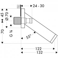 Axor Starck Излив для ванны, вынос излива 122 мм, 3/4 G, цвет: хром