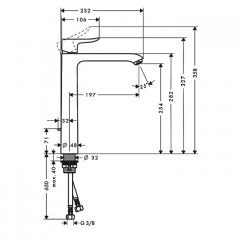 Hansgrohe Metris Смеситель для раковины 230, однорычажный, поворотный излив, без сливного гарнитура