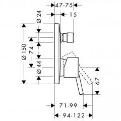 Hansgrohe Talis Смеситель для ванны, встраиваемый, внешняя часть, цвет: хром