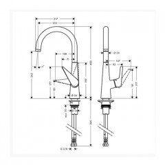 Hansgrohe Talis S, Смеситель для кухни, с выдвижным душем, Цвет: хром