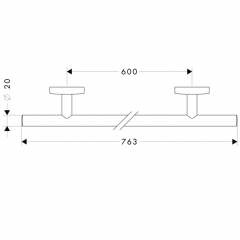 Hansgrohe Logis Полотенцедержатель 60см., подвесной, цвет: хром