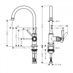 Axor Montreux Однорычажный смеситель для раковины, на 1 отв. цвет: хром