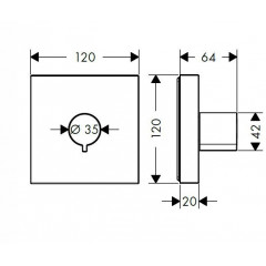 Axor ShowerCollection Запорный вентиль, внешняя часть, /, цвет: хром