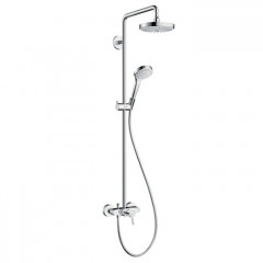 Hansgrohe Croma Select S 180 SHP Душевая система, верхний душ 187мм, с ручным душем и однорычажным смесителем, цвет: белый/хром