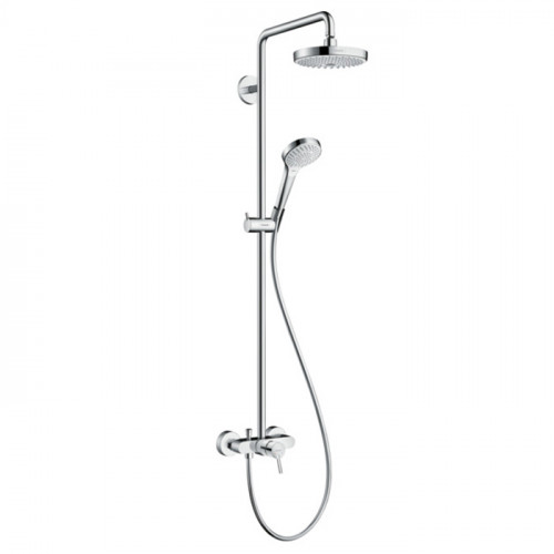 Hansgrohe Croma Select S 180 SHP Душевая система, верхний душ 187мм, с ручным душем и однорычажным смесителем, цвет: белый/хром