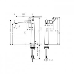 Hansgrohe Talis S, Смеситель для раковины, с донным клапаном, Цвета: хром