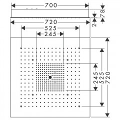 Axor ShowerHeaven Верхний душ 720 x 720 мм, потолочный монтаж, без подсветки, цвет: нерж.сталь