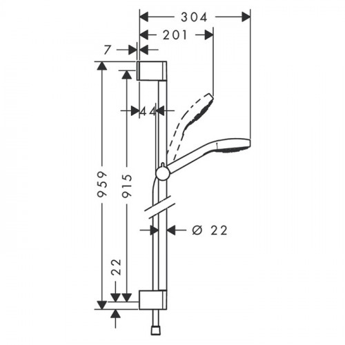 Hansgrohe Croma Select S Multi Uni Душевой гарнитур, цвет: хром
