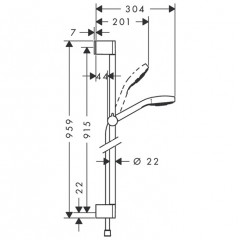Hansgrohe Croma Select E Var Uni Душевой гарнитур, цвет: хром