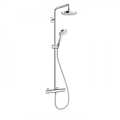 Hansgrohe Croma Select S 180 Showerpipe, Душевая система, верхний душ 187мм, с ручным душем и смесителем, цвет: белый/хром