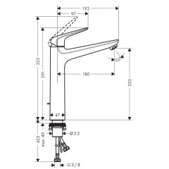 Hansgrohe Novus Однорычажный смеситель для раковины 230, с донным клапаном, хром