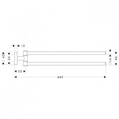 Hansgrohe Logis Полотенцедержатель двойной 44.5см., цвет: шлифованый никель