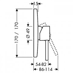 Axor Starck Смеситель для душа, внутристенный монтаж, однорычажный, внешняя часть, цвет: хром