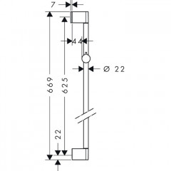 Hansgrohe Unica'Croma Душевая штанга 65см., цвет: хром