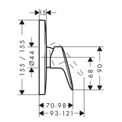 Hansgrohe Logis Смеситель для душа, однорычажный highflow, СМ, внешняя часть, цвет: хром