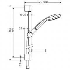 Hansgrohe Croma 100 Vario Душевой гарнитур, с ручным душем, настенный, цвет: хром