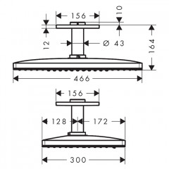 Hansgrohe Rainmaker Select Верхний душ 46х46см, цвет: хром/черный