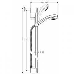 Hansgrohe Crometta 85 Душевой гарнитур, Multi/Unica'Crometta, 900 мм, 1/2", Crometta 85 Multi ручной душ № 28563000, Unica'Crometta штанга для душа 900 мм № 27614000, цвет: хром
