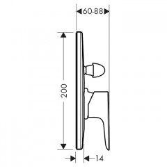 Hansgrohe Talis E Смеситель для ванны, встраиваемый, с переключателем потоков, внешняя часть, цвет: хром