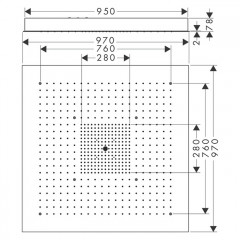 Axor ShowerHeaven Верхний душ 970 x 970 мм, потолочный монтаж, без подсветки, цвет: нерж.сталь