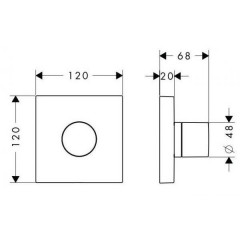Axor ShowerCollection Запорный/переключающий вентиль Trio/Quattro, внешняя часть 12x12, цвет: хром