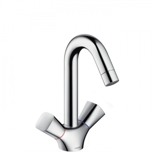 Hansgrohe Logis, Смеситель для раковины, поворотный излив, с донным клапаном, Цвет: хром