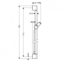 Hansgrohe Croma 100 Штанга для душа Unica 95см., цвет: хром
