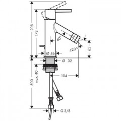 Axor Starck, Однорычажный смеситель для биде с ручкой, цвет: хром